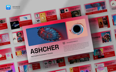 Ashcher - Plantilla de Keynote creativa roja