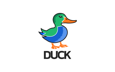 Cute Duck Logo Design Template