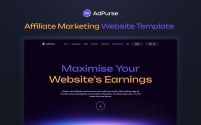 AdPurse - šablona Elementor pro monetizaci webových stránek na jedné stránce