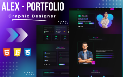 Alex William - Plantilla HTML5 para un sitio web de portafolio moderno