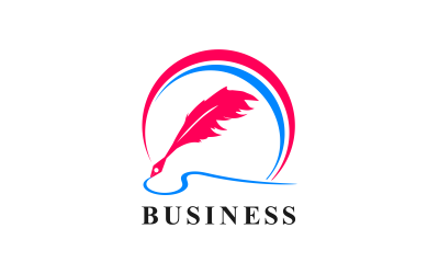 Feather Quill Pen Custom Design Logo