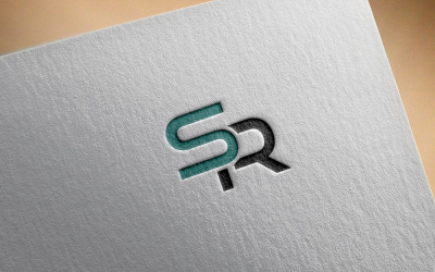 Plantilla de logotipo con letras SR