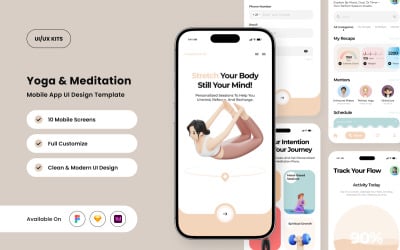 Serenita – Yoga- en meditatie-app-ontwerpsjabloon