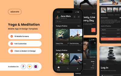 Shiva – Yoga en meditatie app ontwerp sjabloon
