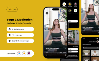 Yogin – Шаблон дизайна приложения для йоги и медитации