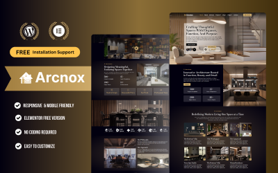 Arcnox - 室内设计和建筑 WordPress Elementor 模板套件