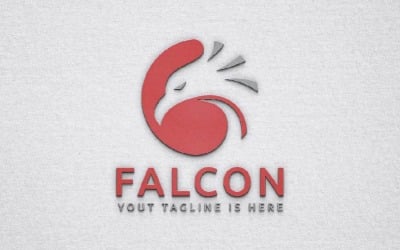 Circle Eagle Hawk Falcon Bird Animal Head Mascot Negative Space Business Logo Template