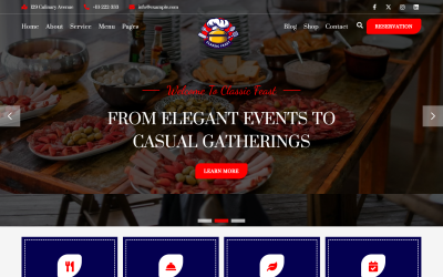 ClassicFeast – Restaurant and Catering React Website Template