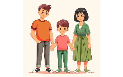 Familj som håller handen illustration