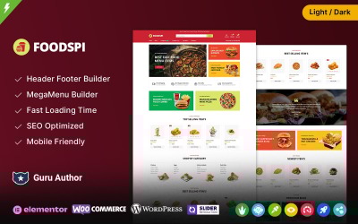 Foodspi - Gyorsétterem, pizza, bisztró, kávézó és étterem WooCommerce téma