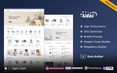 Kidzo - Çocuk Giyim ve Oyuncak Mağazası WooCommerce Duyarlı Tema