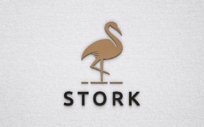 Stork fågel djur vilda djur djungel silhuett logotyp mall