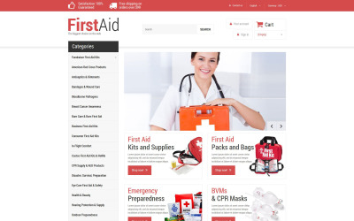 "First Aid Store" - адаптивний PrestaShop шаблон №52057