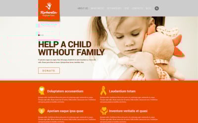 Gyermek jótékonysági érzékeny weboldal sablon