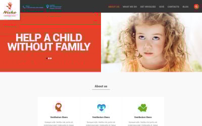 Modello di sito Web reattivo di beneficenza per bambini