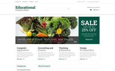 Modello Magento Responsive #52055 "Educational Courses"