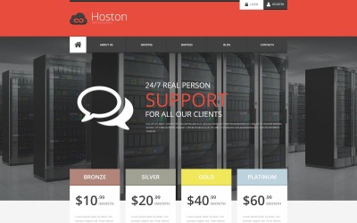 Modelo de site responsivo de hospedagem