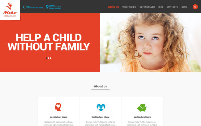 Plantilla de sitio web receptivo de caridad infantil