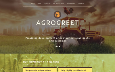 Plantilla para sitio web de agricultura