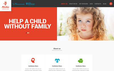 Responsieve websitesjabloon voor kinderliefdadigheid