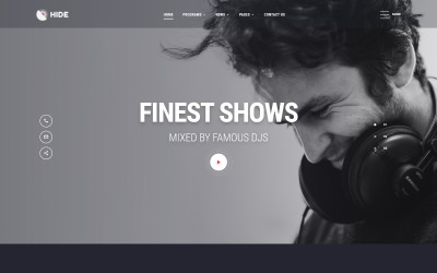Responsivt HIDE - Online Radio Multipage Creative HTML Hemsidemall #52094