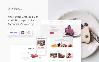 Reszponzív Sweet Bakery - Cake Shop Responsive Weboldal sablon 52072