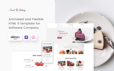 "Sweet Bakery - Cake Shop Responsive" Responsive Website template №52072