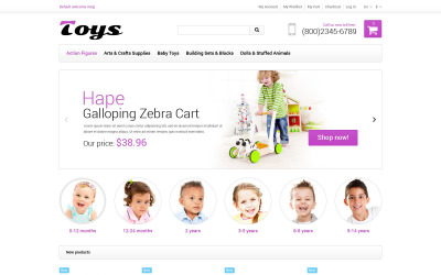 Thème Magento adaptatif pour magasin de jouets #52023