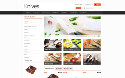 Vendendo facas PrestaShop Theme