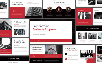 Árnyék - Piros és fekete üzleti javaslat PowerPoint