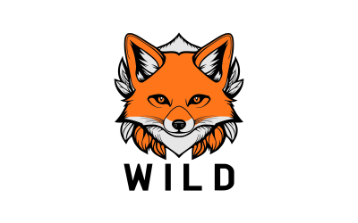 Cute Fox Head Logo Template