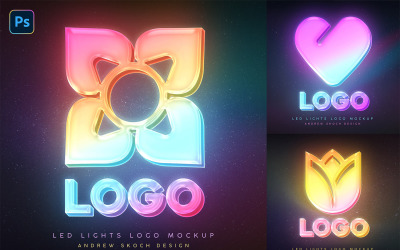 LED Logo Photoshop Mockup