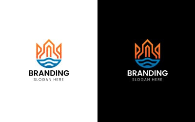 Real estate wave building logo-897