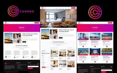 Cambro - Szálloda, üdülőhely, motel Elementor WordPress sablon