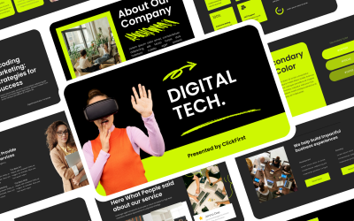 PowerPoint-Präsentationsvorlage für digitale Technologie