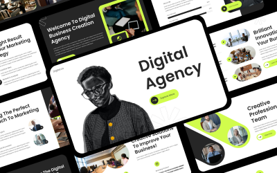 Presentationsmall för digital byrå PowerPoint