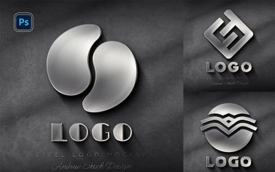 Stalen logo Photoshop-mockup