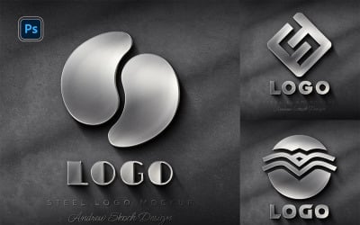 Steel Logo Photoshop Mockup