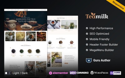 TeaMilk — магазин чая, кофе и травяных диетических добавок WooCommerce WordPress Theme