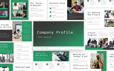 Apresentação do perfil da empresa no Google Slides