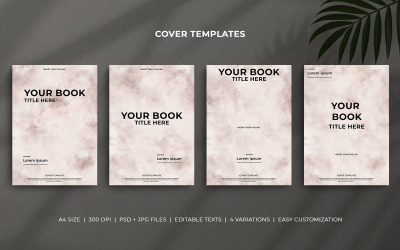 Editable A4 Book Cover Template – Minimal and Soft Pastel Brown Watercolor Design