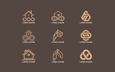 Elegant Real Estate Logo Collection with Geometric and Infinity Symbol Elements