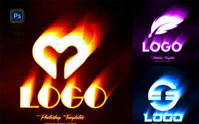 Flaming Logo PSD Photoshop Mockup