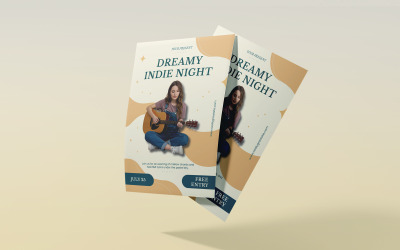 Flyer-Vorlage für eine verträumte Indie-Musiknacht