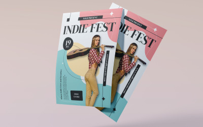 Modello di volantino per musica boho per festival indie