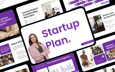 Modelo de apresentação do plano de startup em PowerPoint