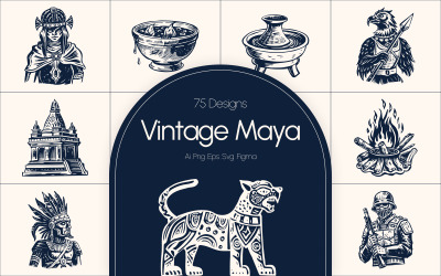 Modern Vintage Maya Icon Set