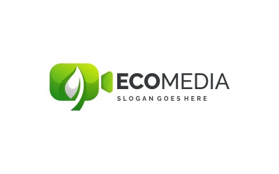 Modernes Öko-Kamera-Logo-Design mit Farbverlauf