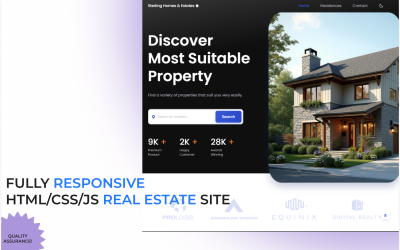 Responsieve HTML-landingspagina voor onroerend goed