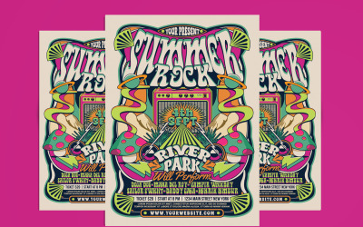 Retro Summer Rock Music Flyer